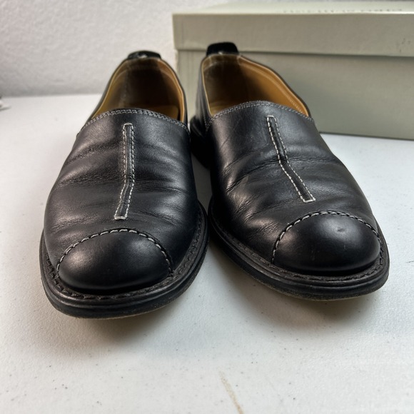 Ciro Schiano Black Leather Handmade Italy Loafers Shoes Mens US 10.5 - Picture 5 of 12